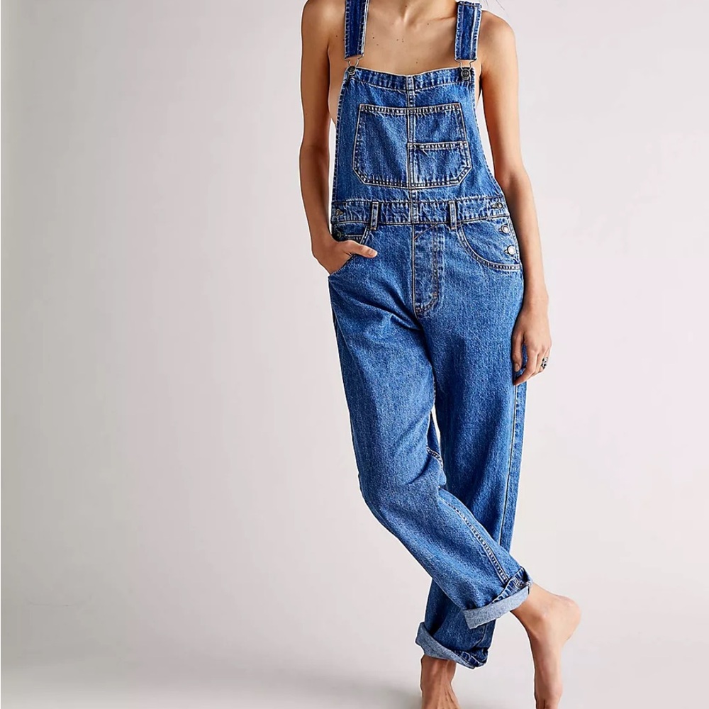 We The Free Free People Ziggy Blue Jean Overalls